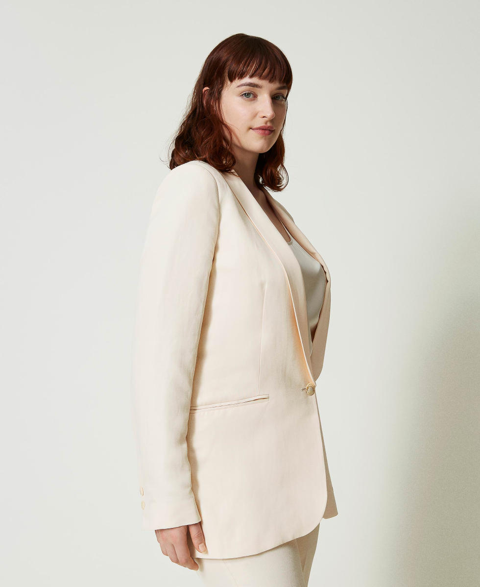 Chaqueta blazer de lino mixto