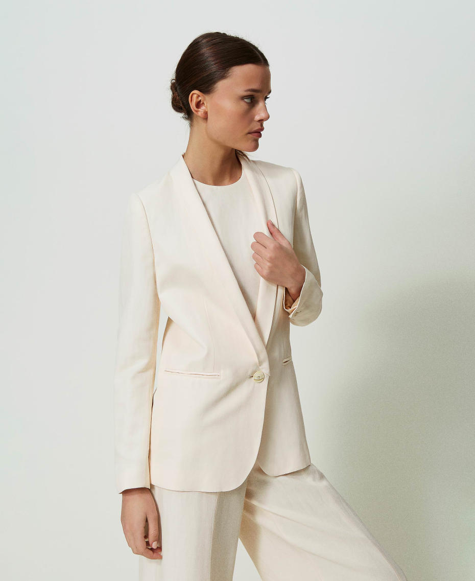 Linen blend blazer
