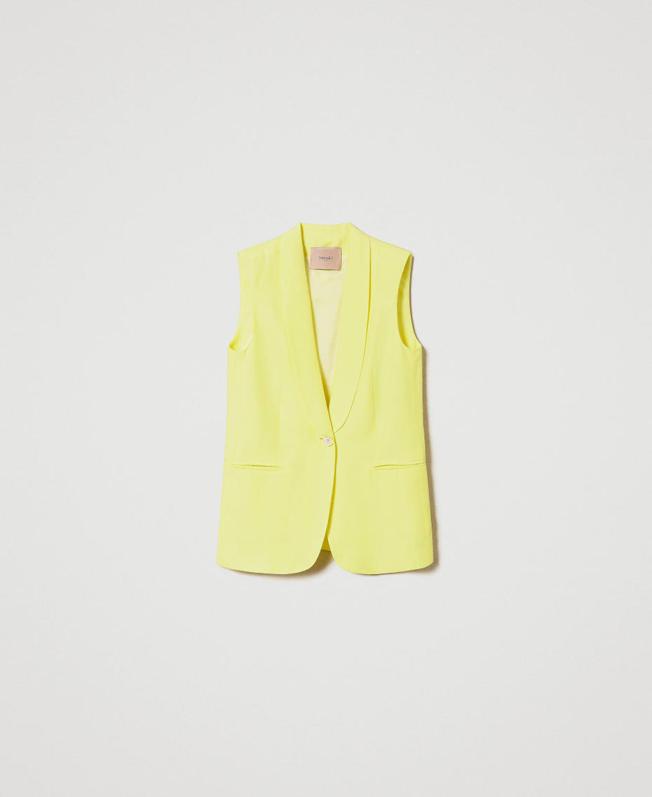 Chaleco de mezcla de lino