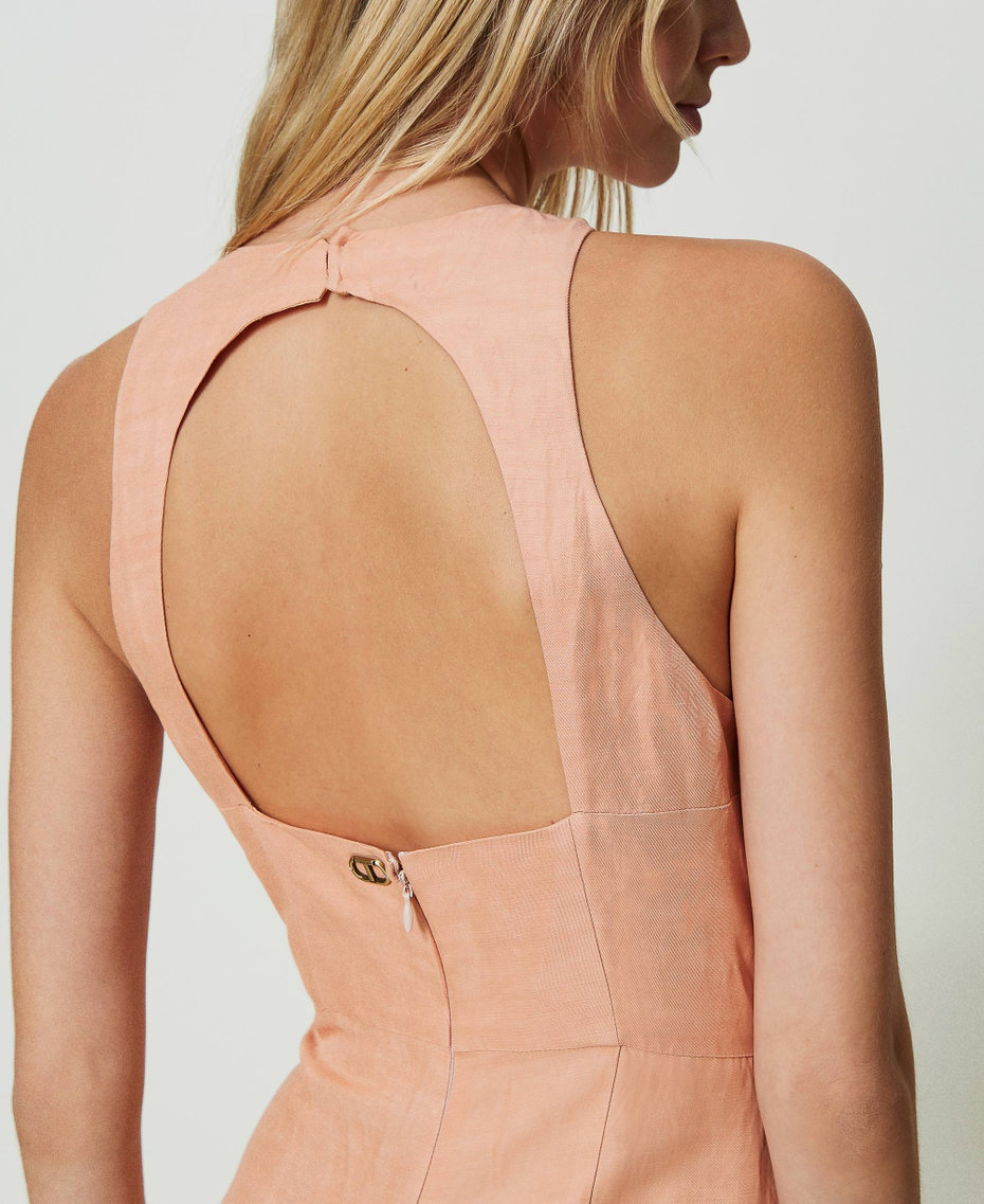 Long linen blend jumpsuit