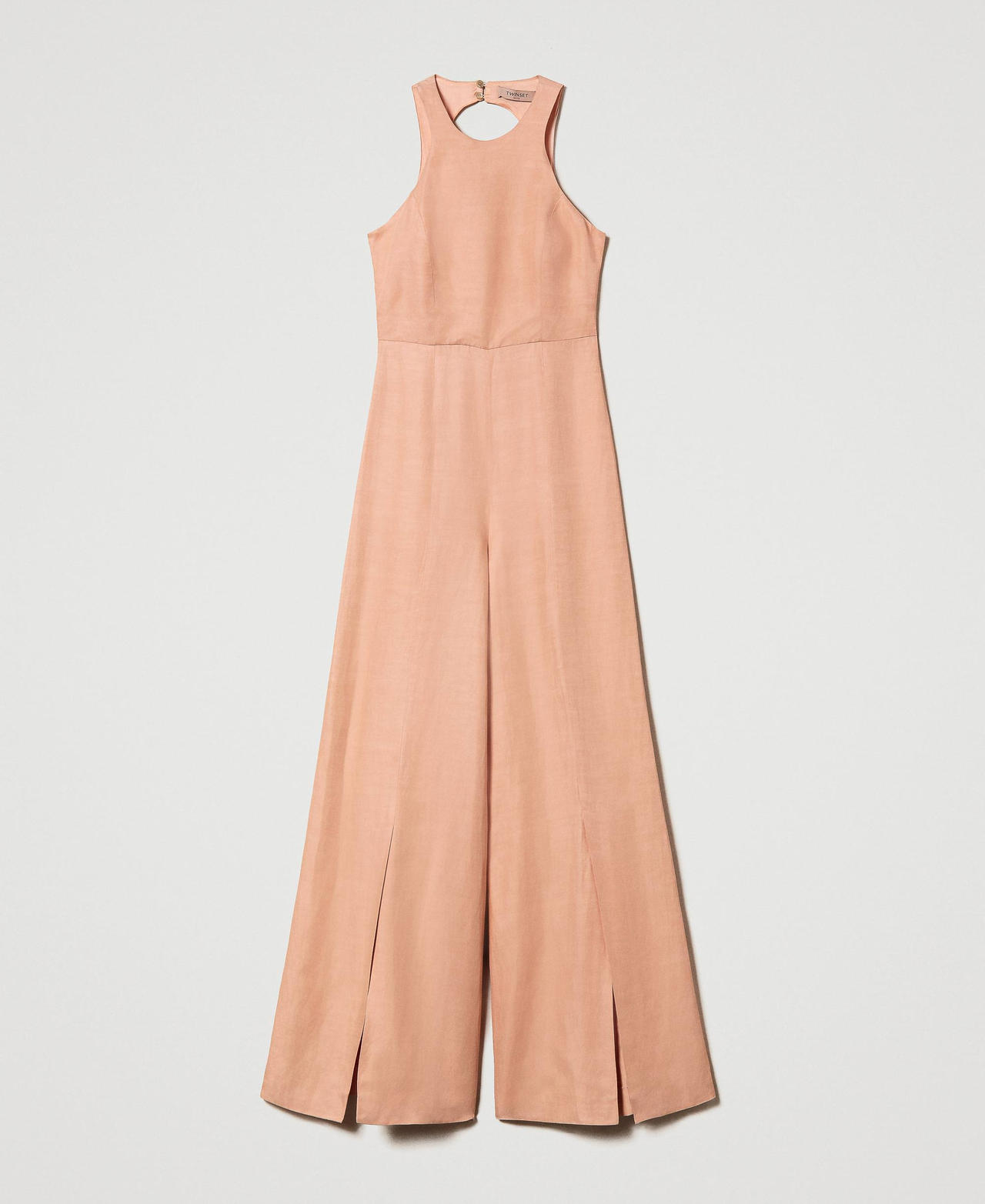 Long linen blend jumpsuit