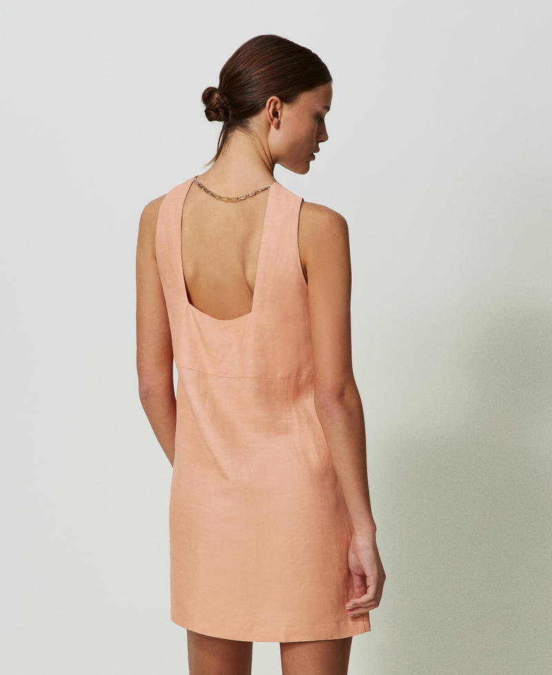 Short linen blend dress