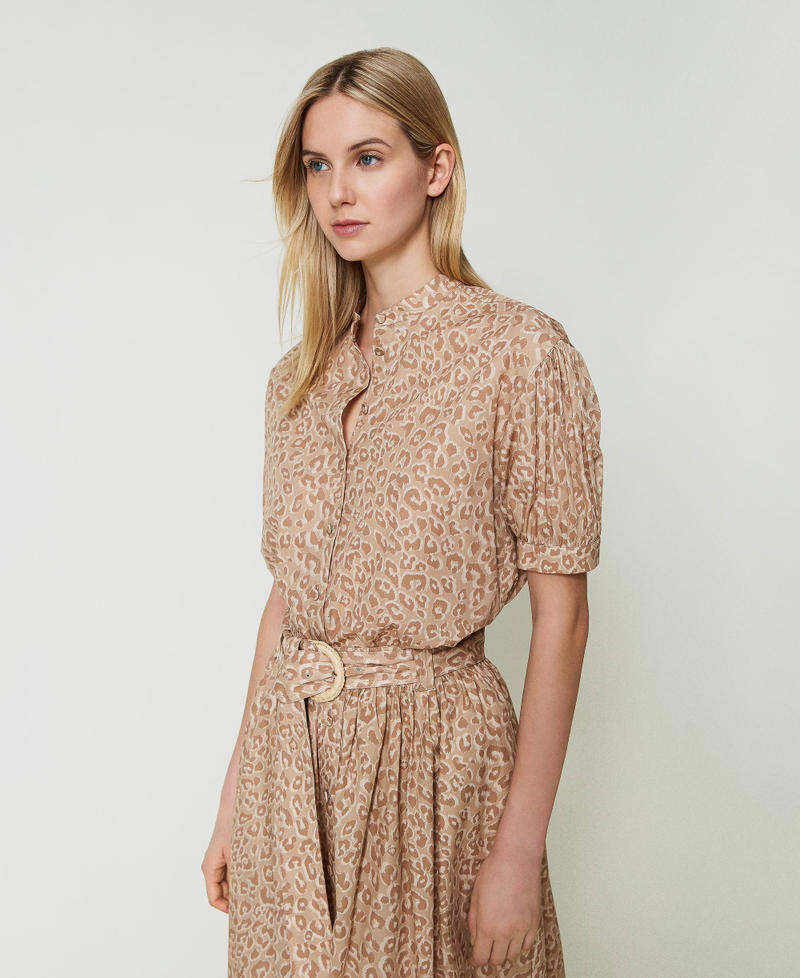 Animal print poplin shirt