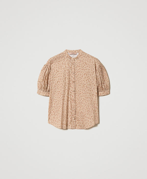 Camicia in popeline animalier