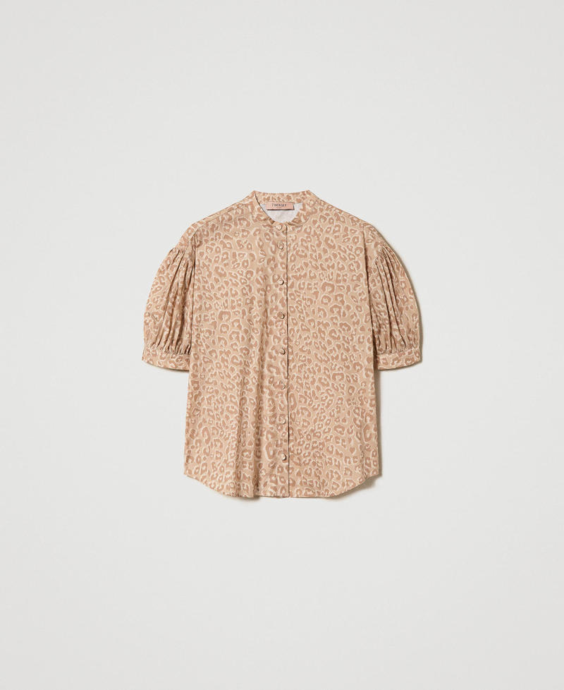 Animal print poplin shirt