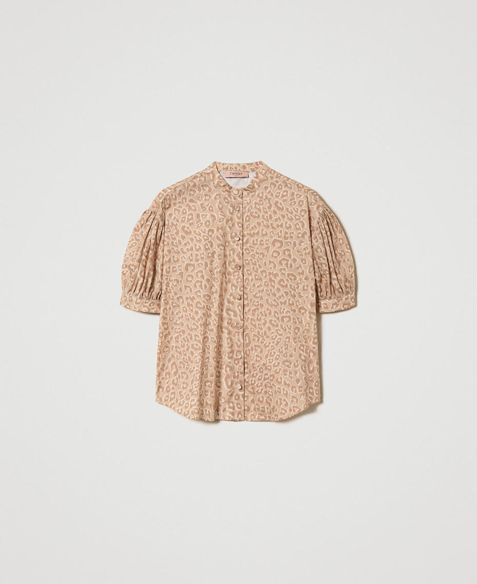 Animal print poplin shirt