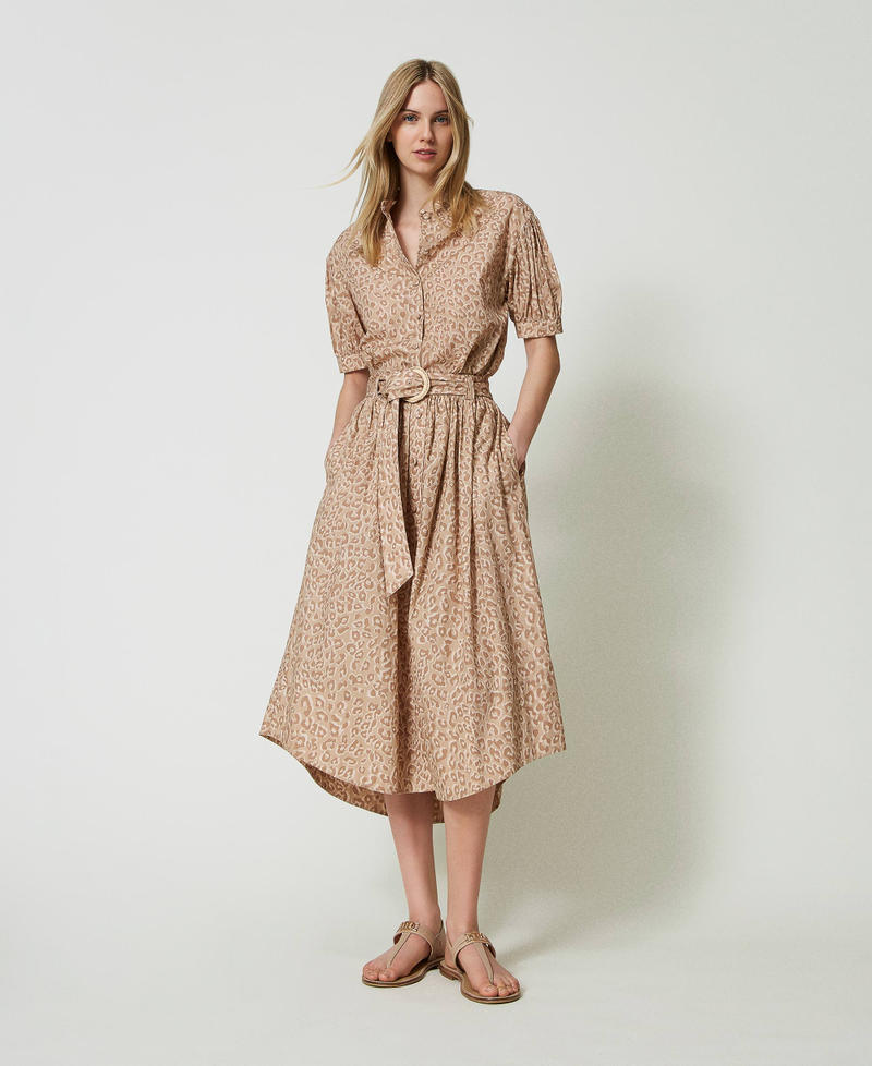 Animal print poplin shirt