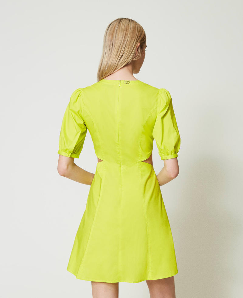 Short poplin dress with cutout "Led" Yellow Woman 241TT2200_00809_03