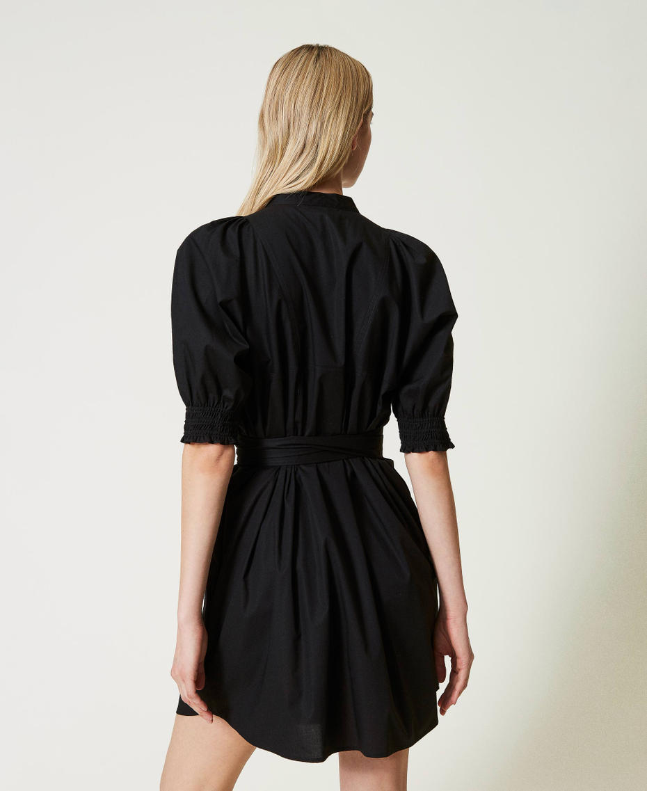Robe courte chemisier en popeline