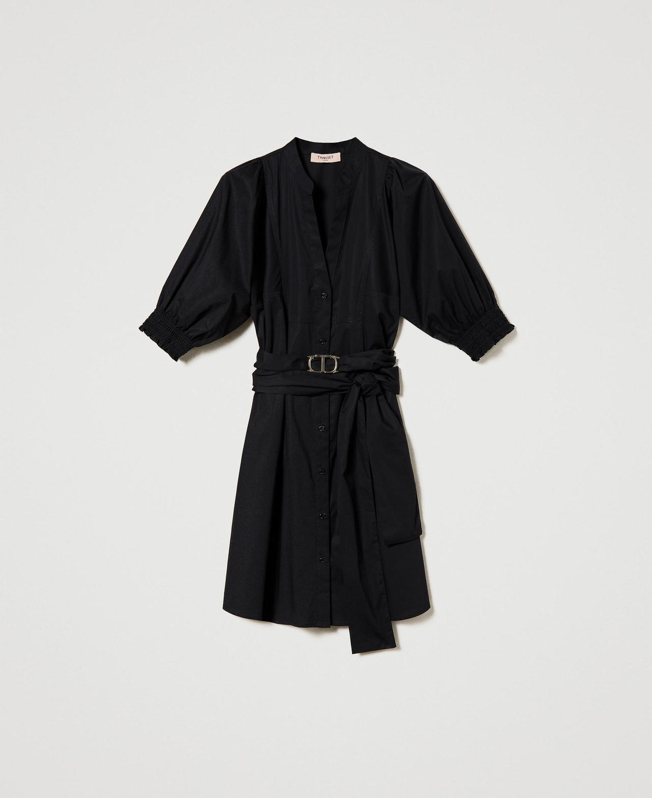 Robe courte chemisier en popeline