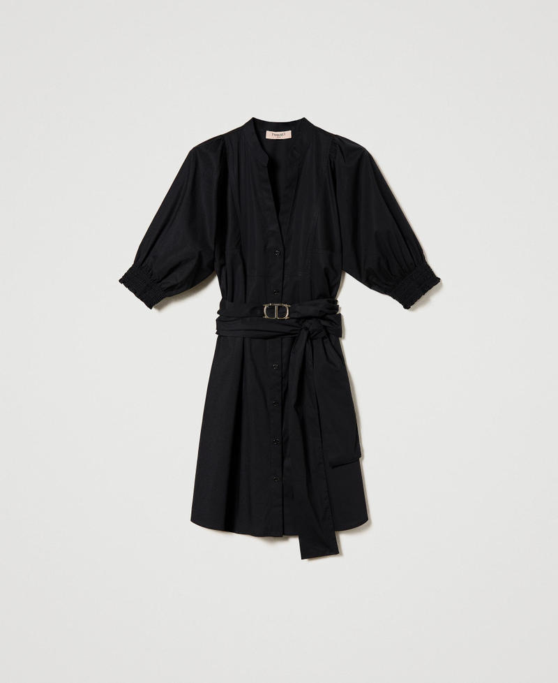 Robe courte chemisier en popeline