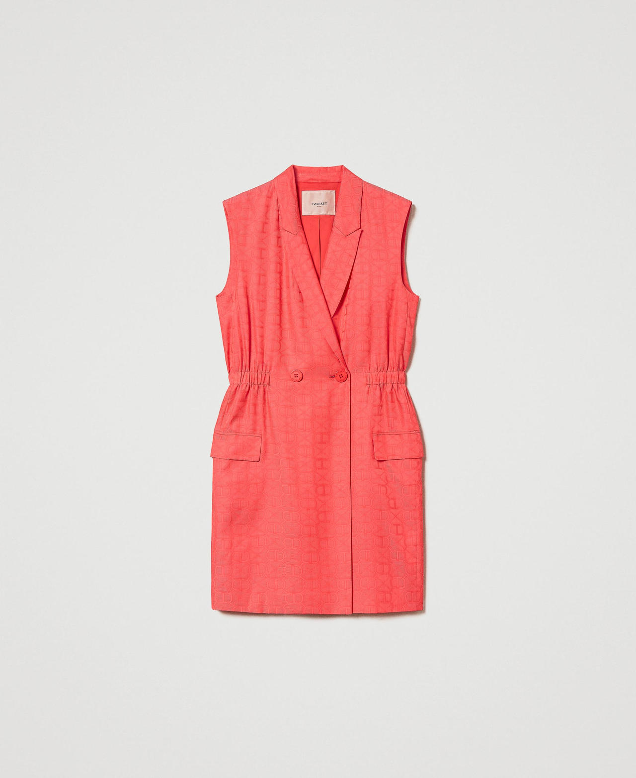 Short double-breasted jacquard dress