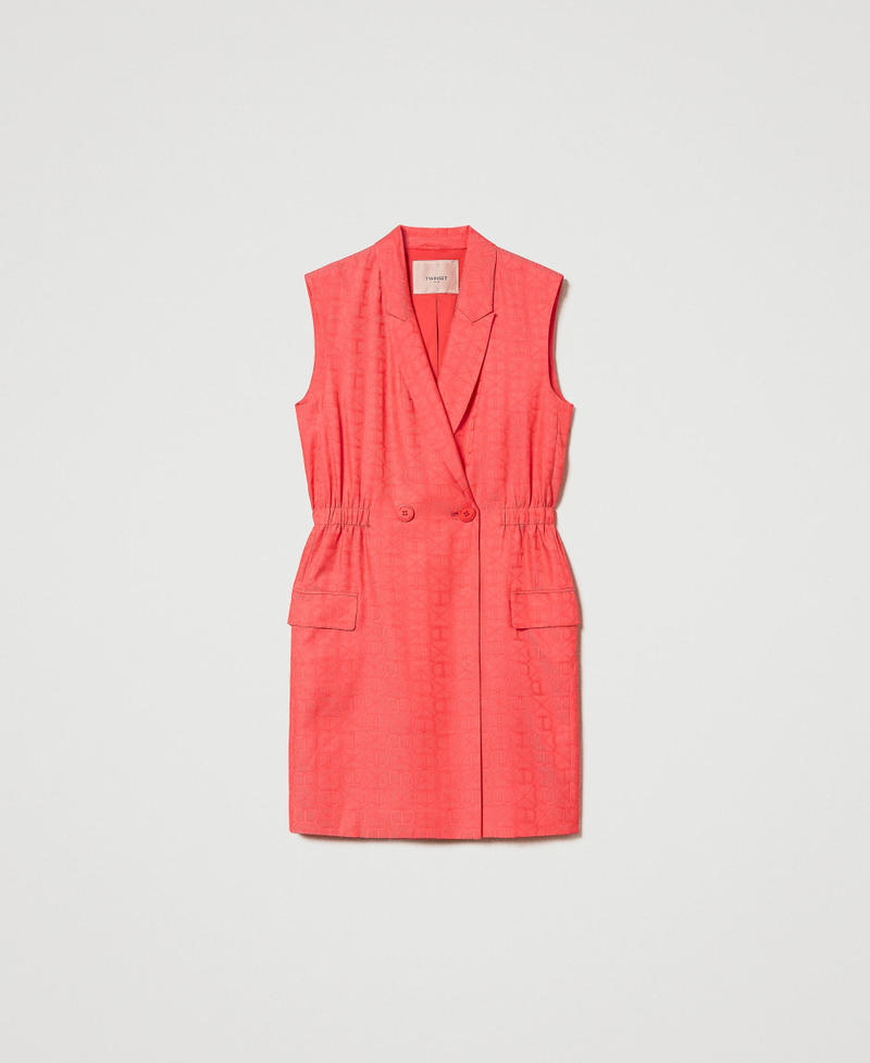 Short double-breasted jacquard dress