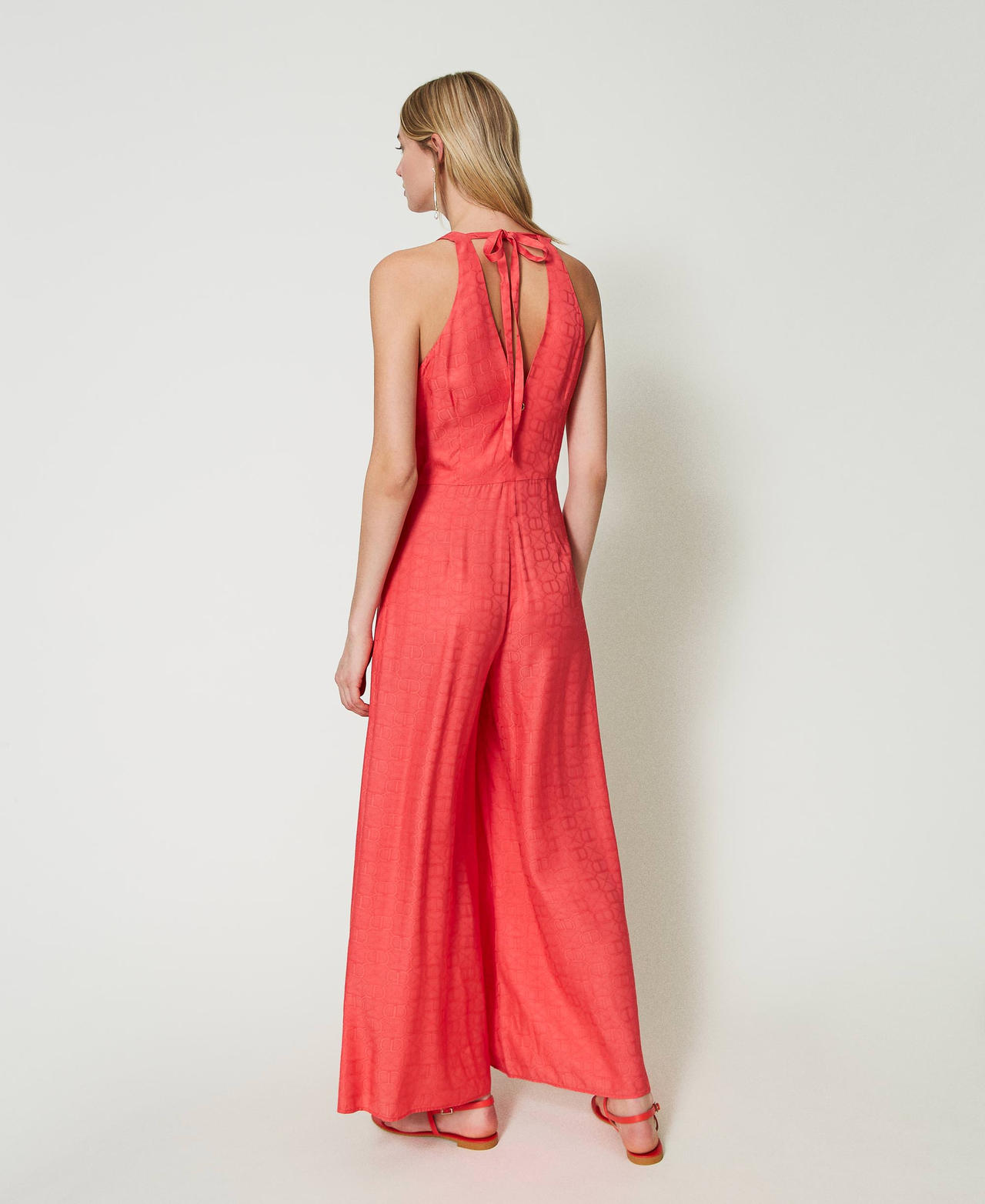 Tuta lunga jacquard con Oval T