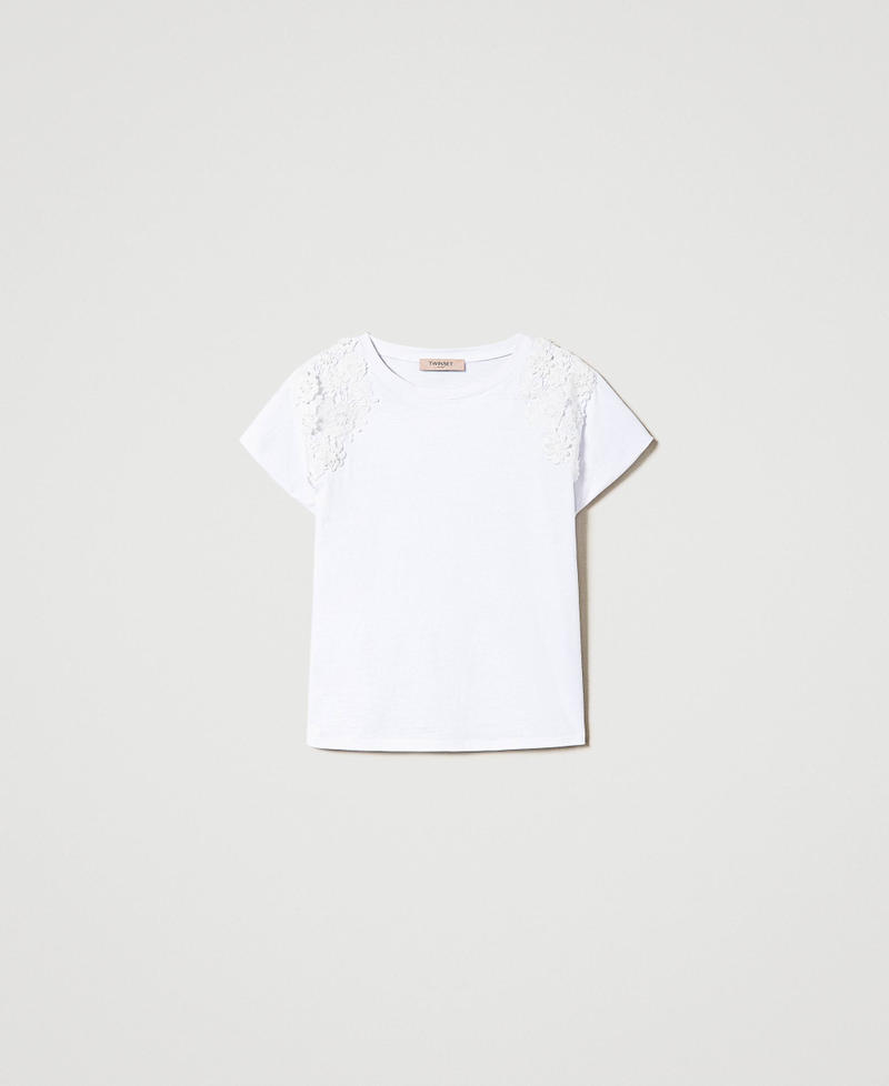 T-shirt avec patchs floraux