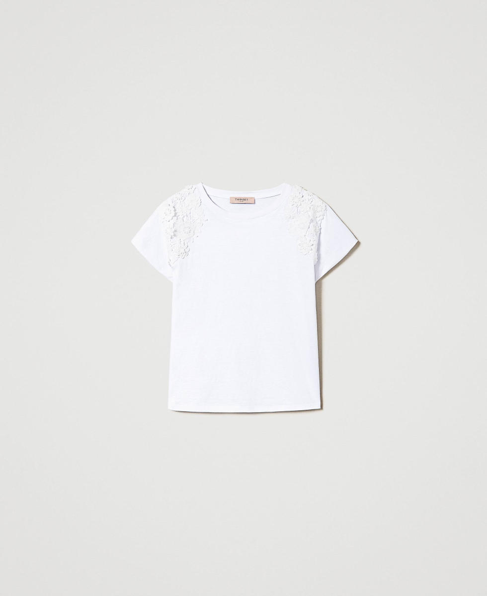 T-shirt avec patchs floraux