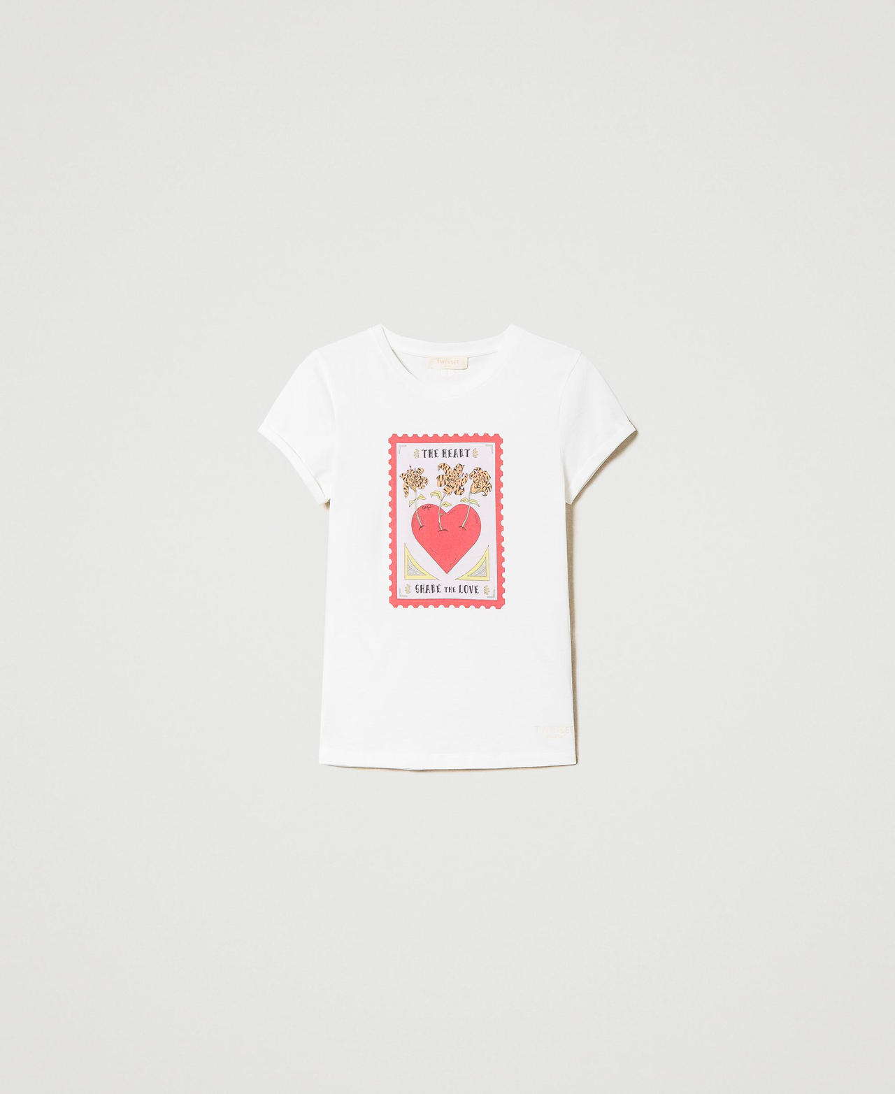T-shirt slim Giglio Tigrato x Twinset Imprimé Cœur Rouge Femme 241TT2411-0S
