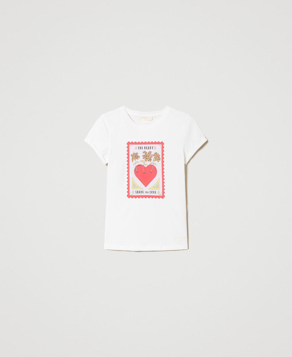 Camiseta slim Giglio Tigrato x Twinset Estampado Red Heart Mujer 241TT2411_11691_S0
