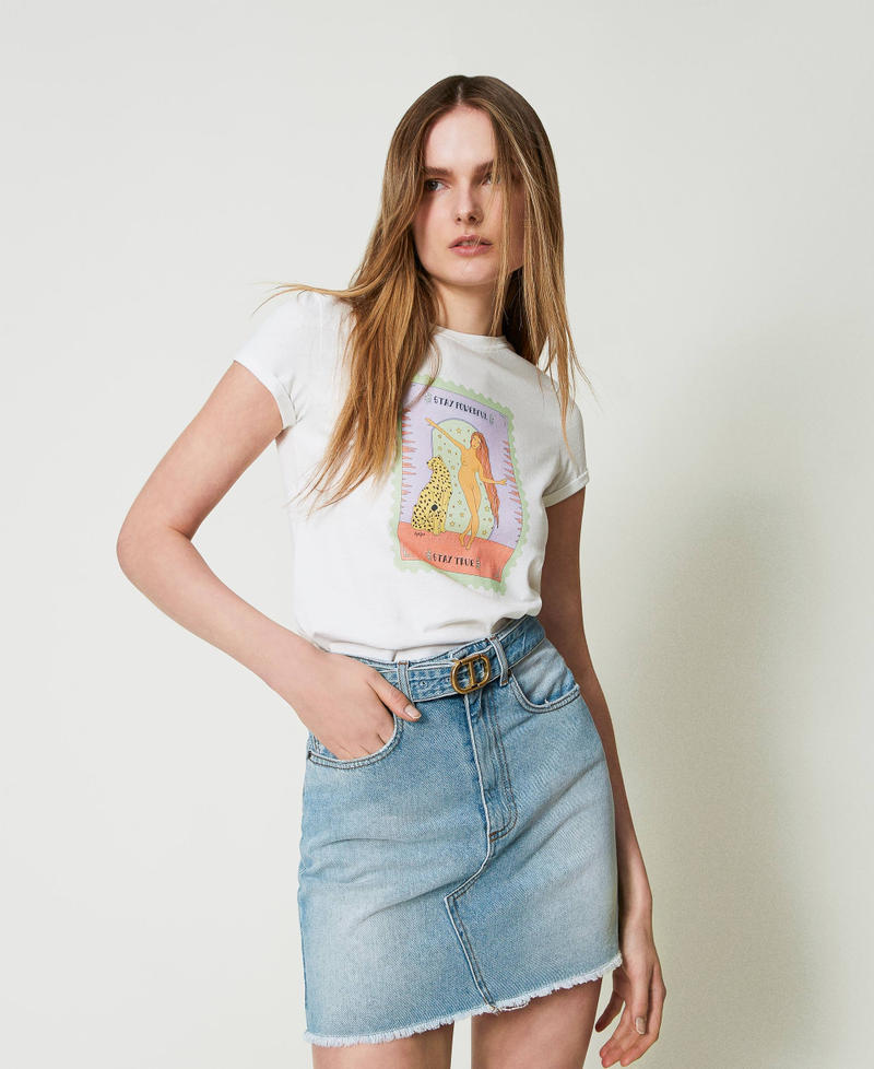 Giglio Tigrato for Twinset slim fit t-shirt Stay Powerful Print Woman 241TT2411_11692_01