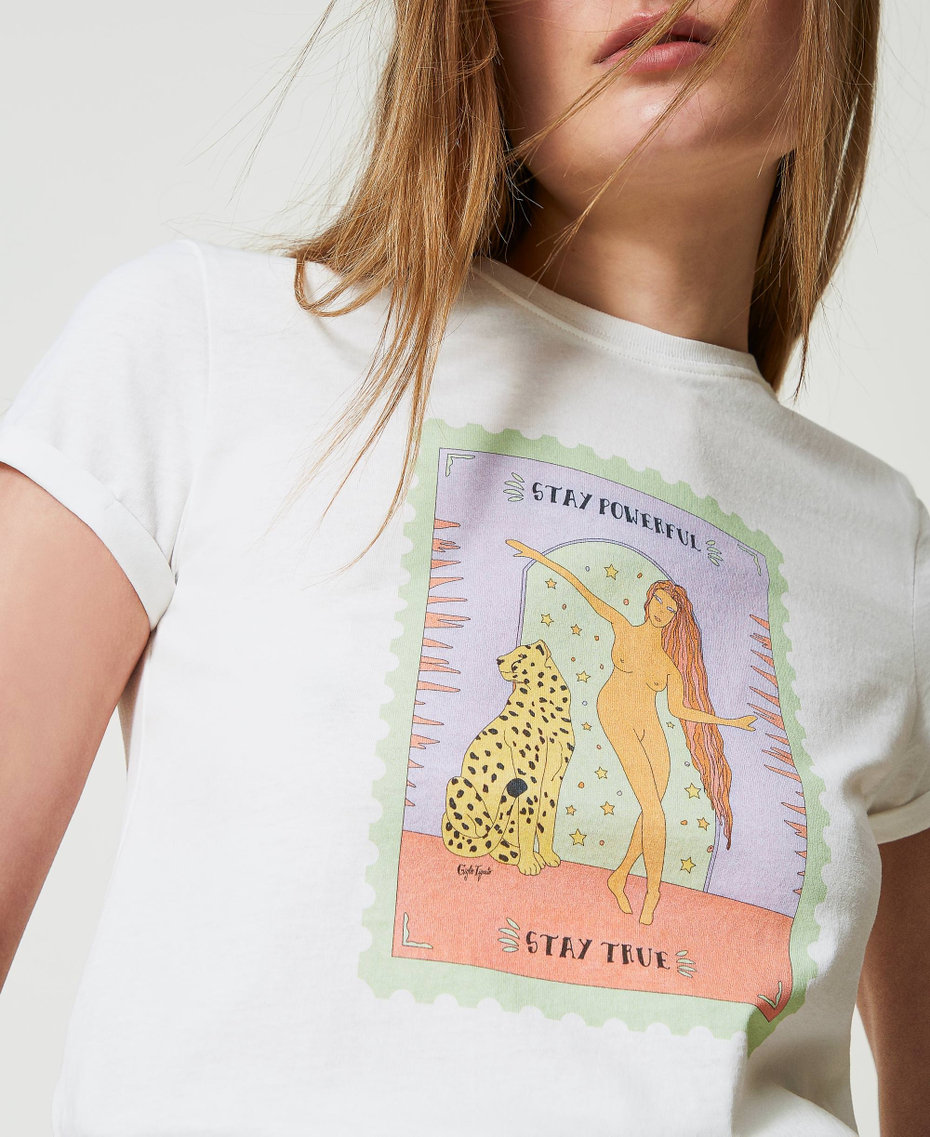 Giglio Tigrato for Twinset slim fit t-shirt Stay Powerful Print Woman 241TT2411_11692_04