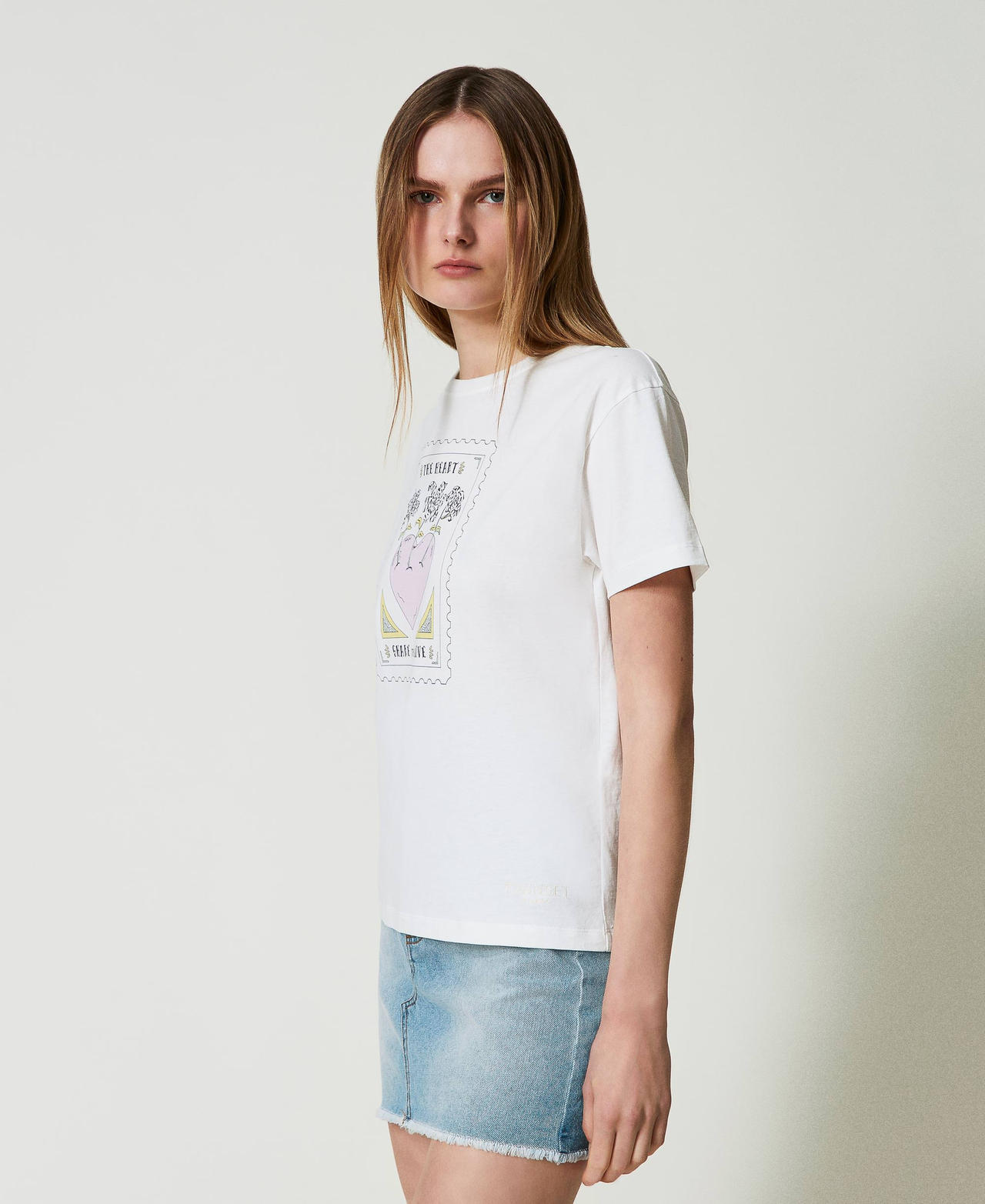 T-shirt regular Giglio Tigrato x Twinset Imprimé Cœur Rose Femme 241TT2412-02