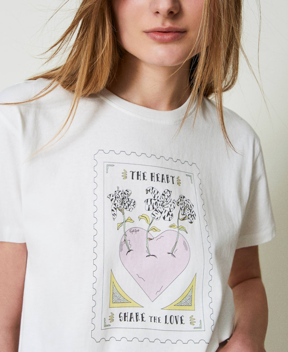 T-Shirt im Regular-Fit von Giglio Tigrato x Twinset Print Pink Heart Frau 241TT2412-04