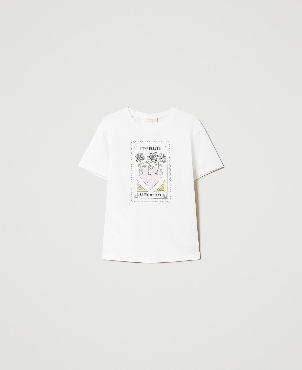T-Shirt im Regular-Fit von Giglio Tigrato x Twinset Print Pink Heart Frau 241TT2412-0S