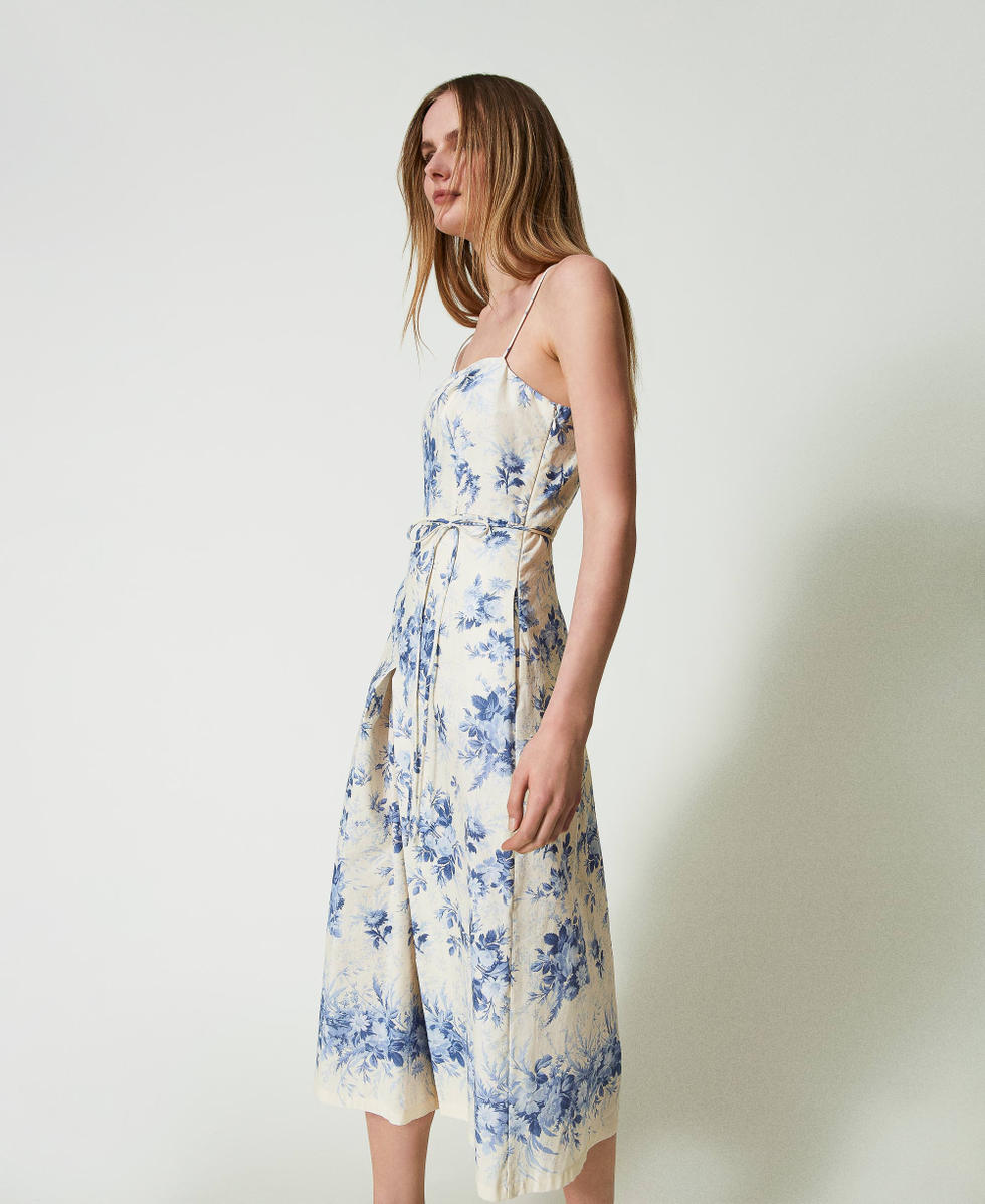 Floral linen jumpsuit new arrivals
