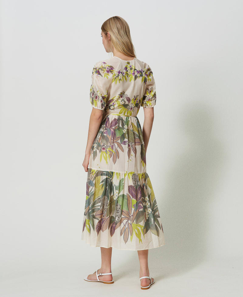Long muslin dress with print