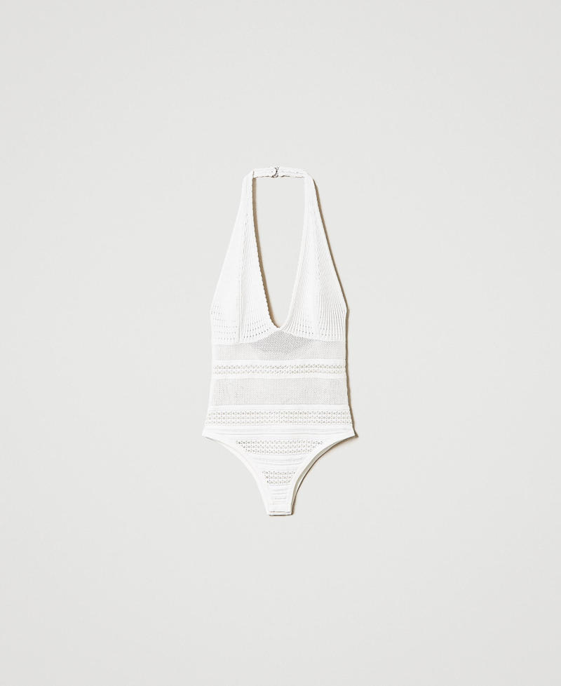 Body en maille effet dentelle