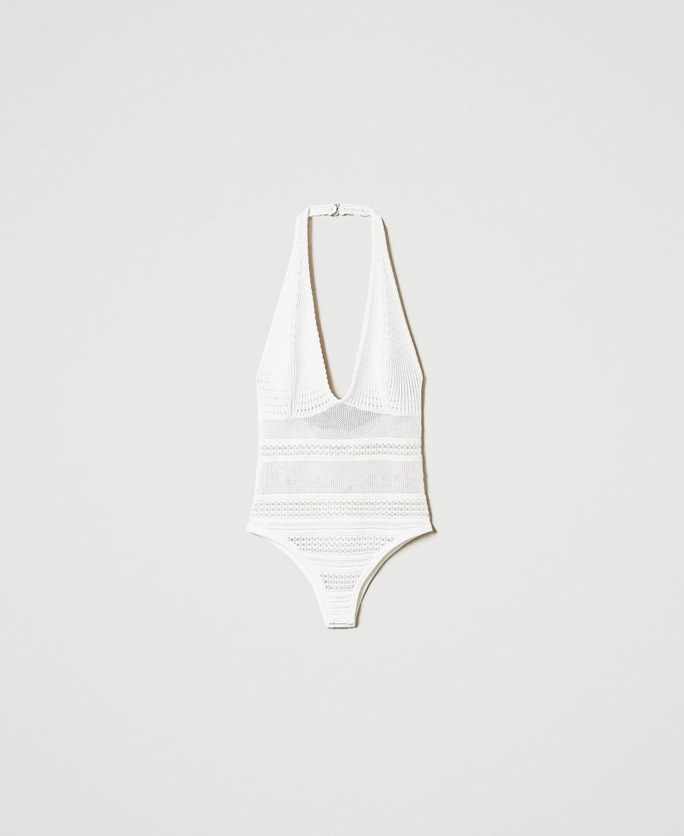 Lace-like knit bodysuit