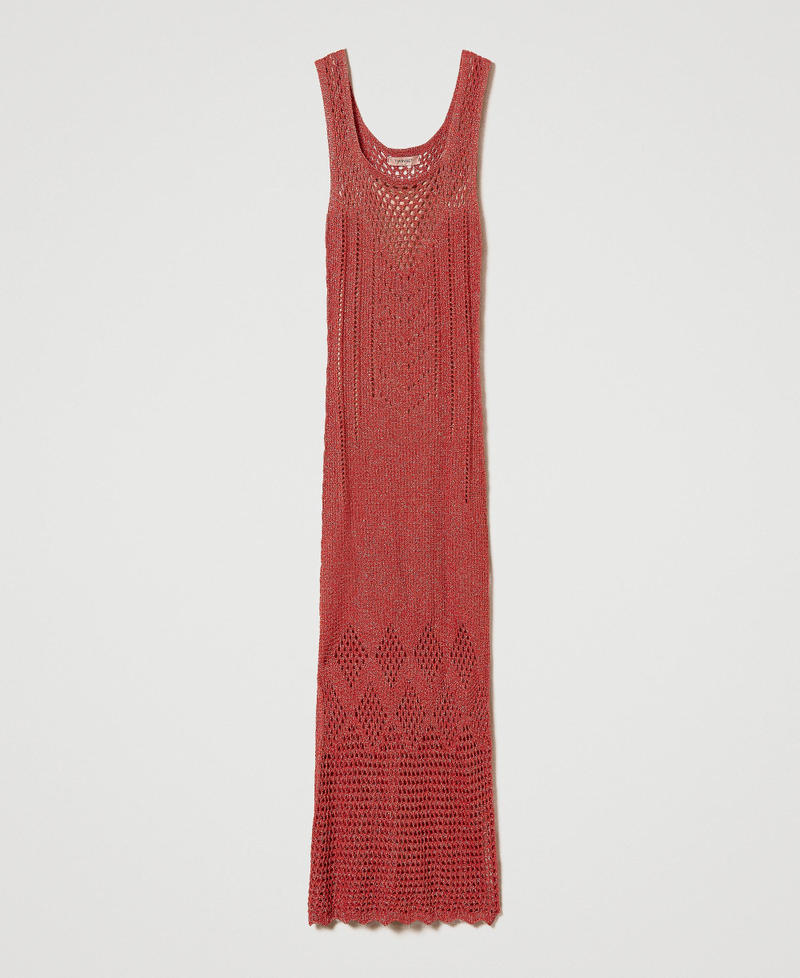Maglia Traforata Lurex Autunno Inverno 2024 – 82% Viscosa 18% Fibra Metallizzata, Scollo A Barca E Maniche Lunghe Con Polsino A Coste