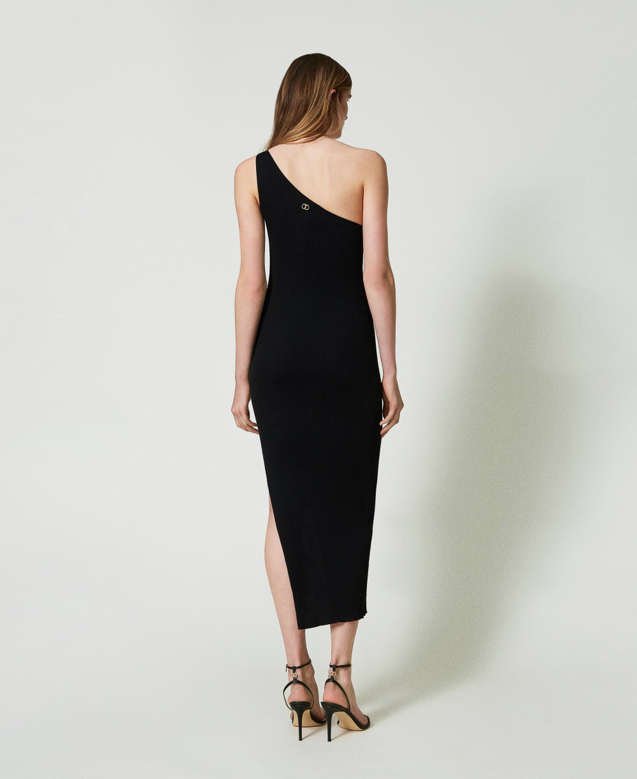 Abito Lungo Monospalla Elegante Donna Asimmetrico Con Spacco - Vestito Da Cerimonia, Cocktail E Matrimonio In Tessuto Elasticizzato, Taglio Raffinato