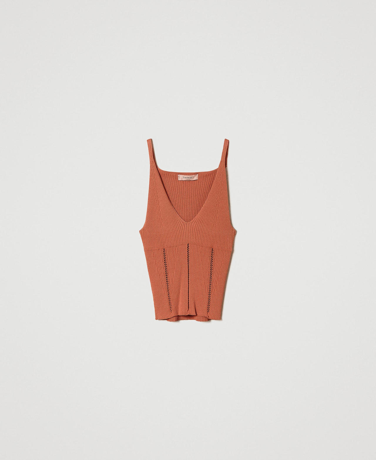 Fitted ribbed knit top