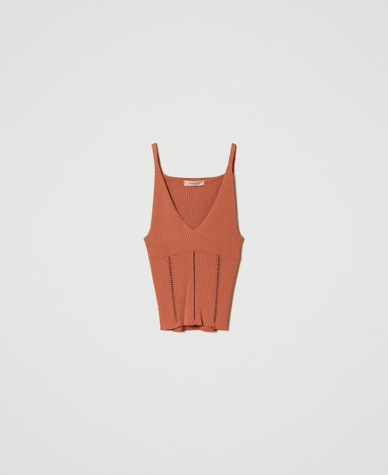 Fitted ribbed knit top