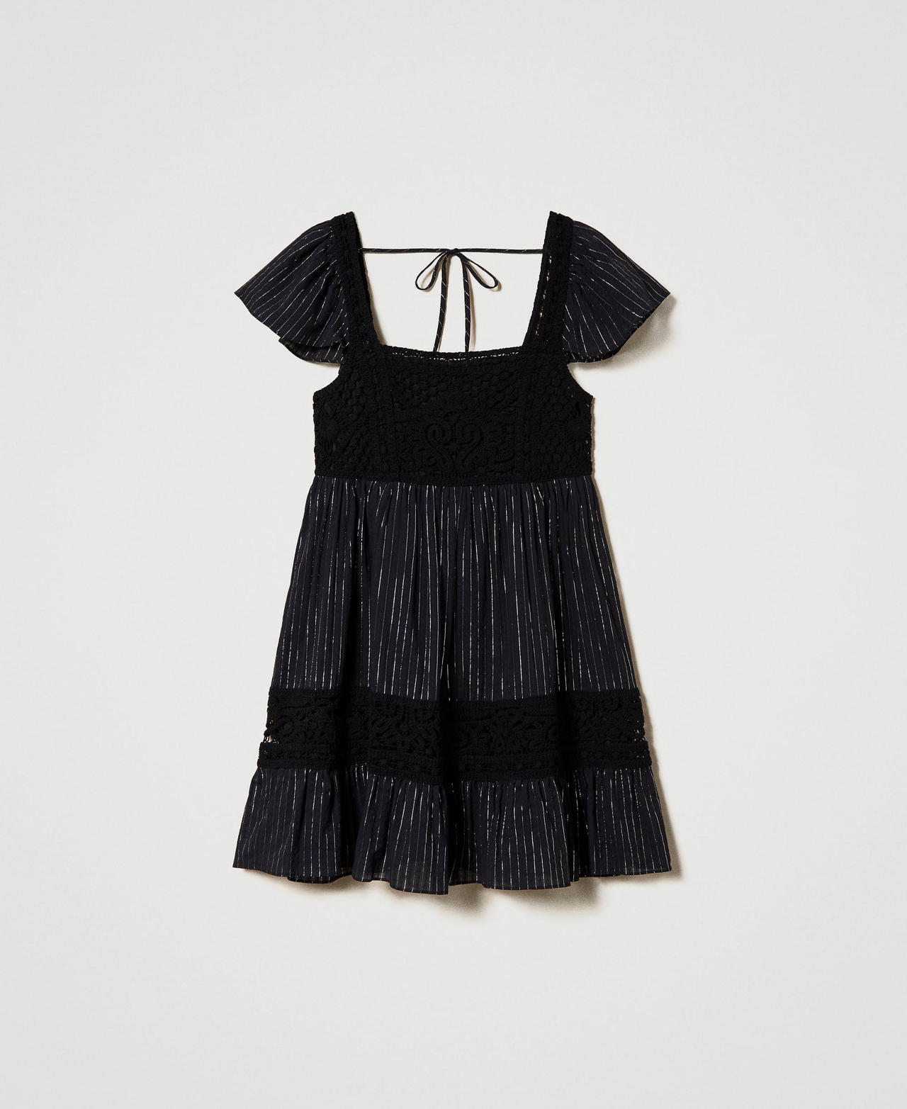 Short crochet and fil coupé dress