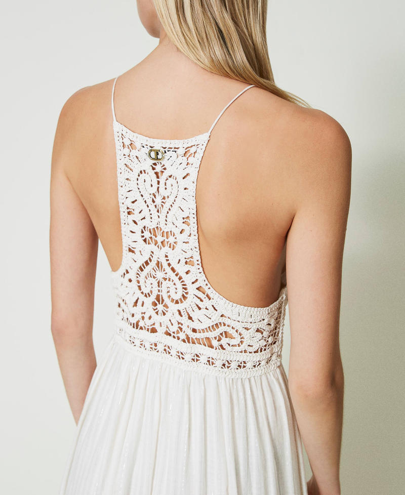 Long crochet and fil coupé dress