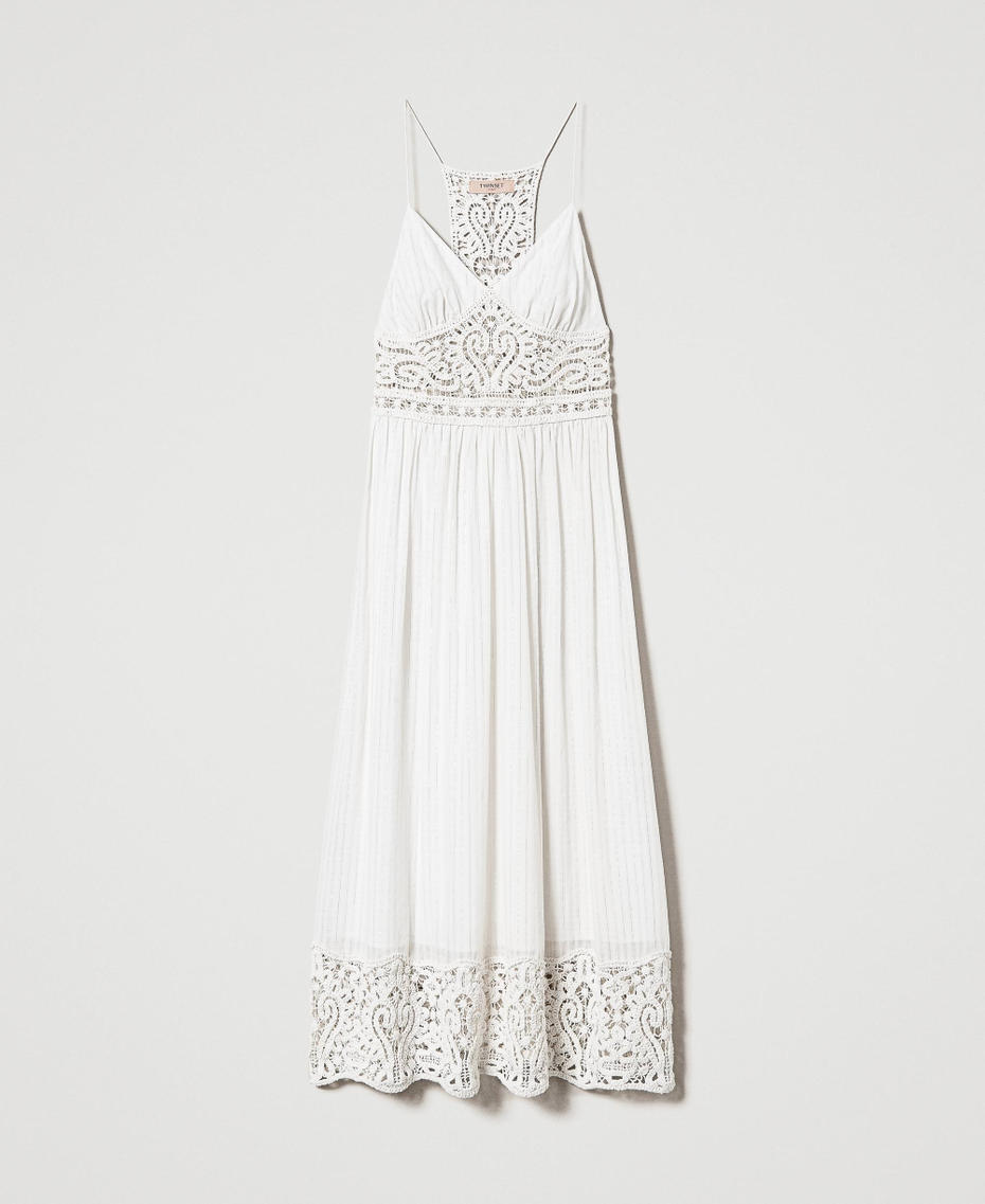 Abito lungo in maglia crochet e fil coup&eacute;