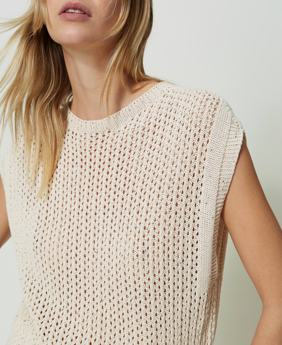 Mesh knit jumper hot sale