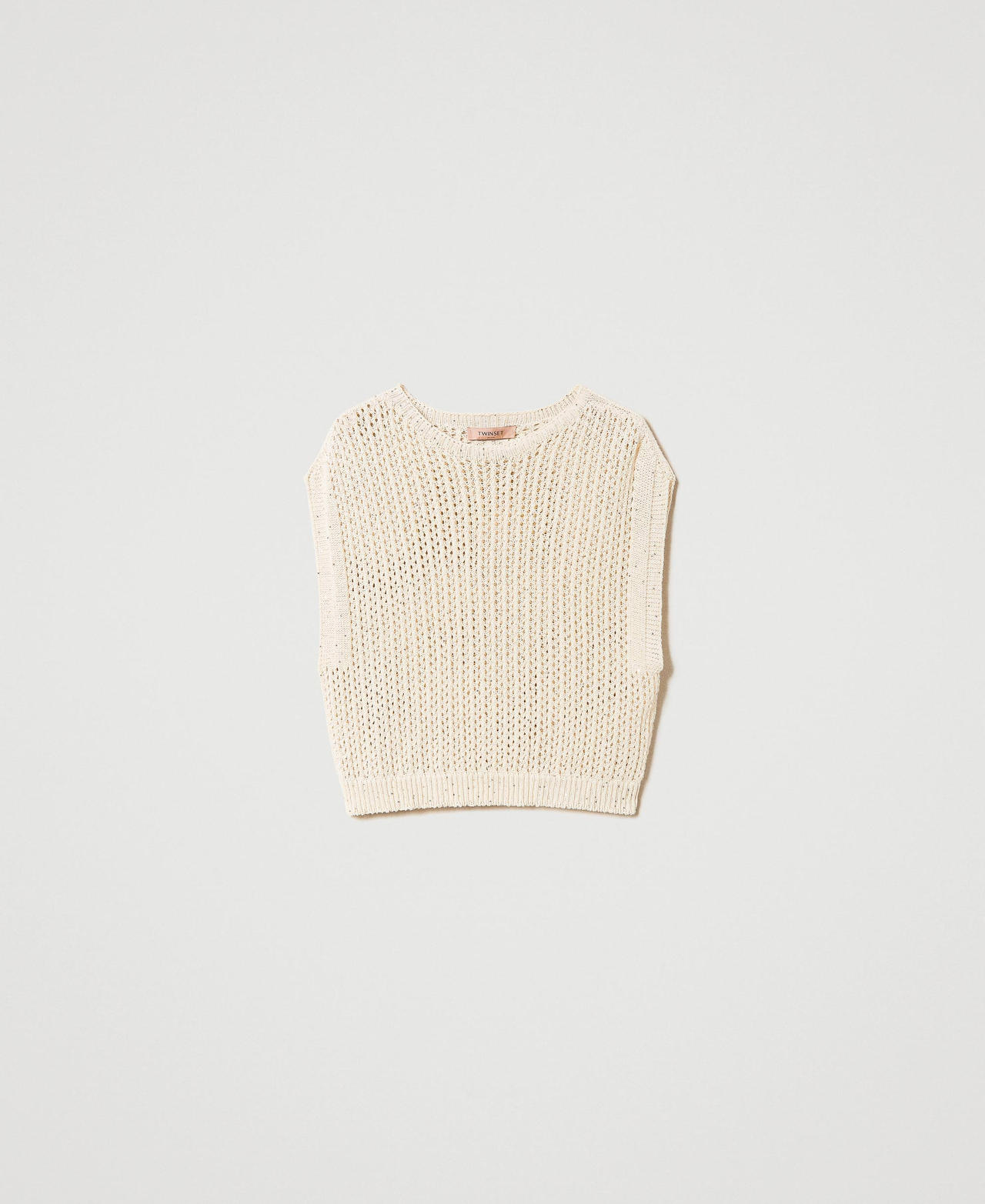 Mesh knit jumper with sequins