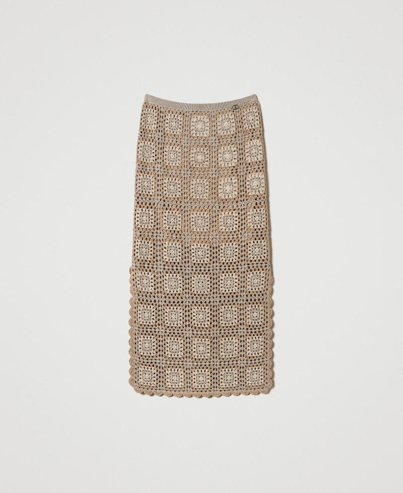 Midi multicolour lurex crochet skirt “Ginger Root” Beige Lurex Crochet Multicolour Woman 241TT3311-0S