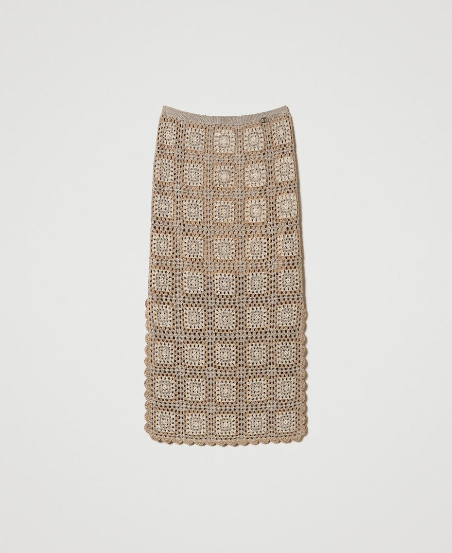 Midi multicolour lurex crochet skirt “Ginger Root” Beige Lurex Crochet Multicolour Woman 241TT3311-0S