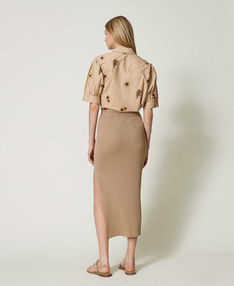 Midi lurex knit skirt