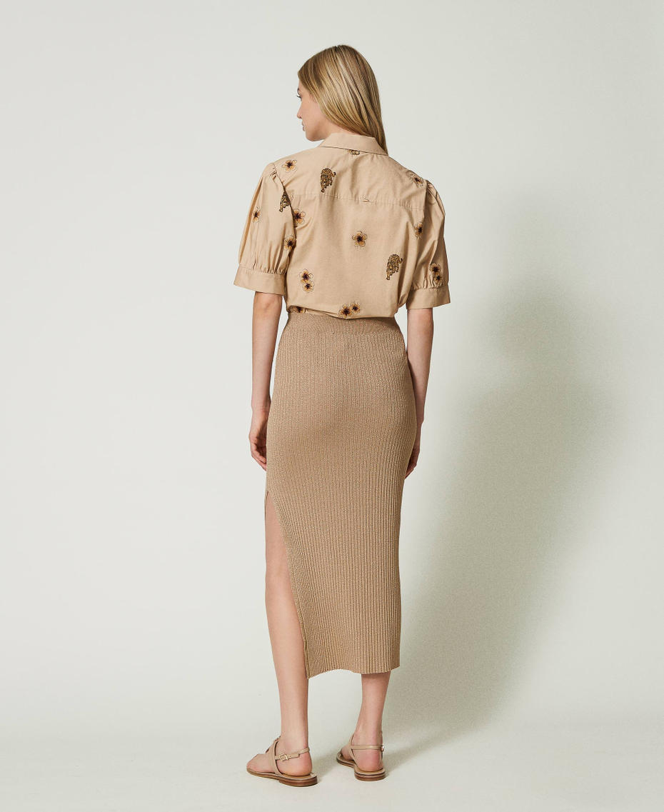Midi lurex knit skirt