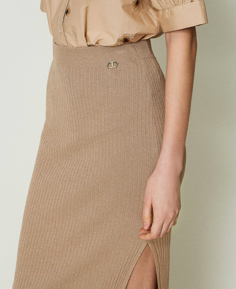Midi lurex knit skirt