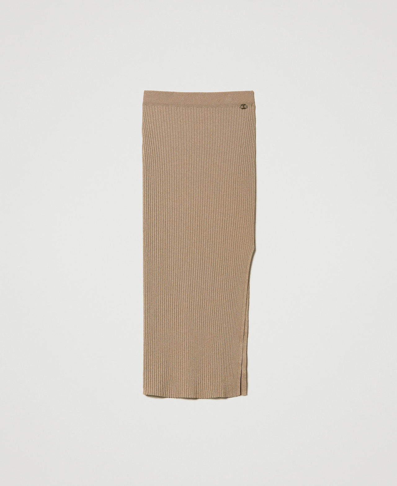 Midi lurex knit skirt