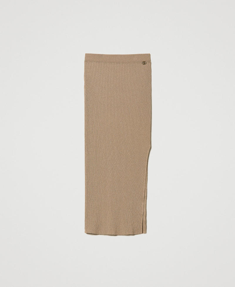 Midi lurex knit skirt