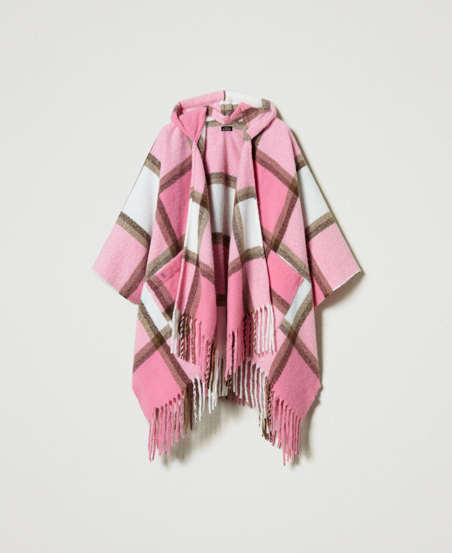 Poncho in panno con frange