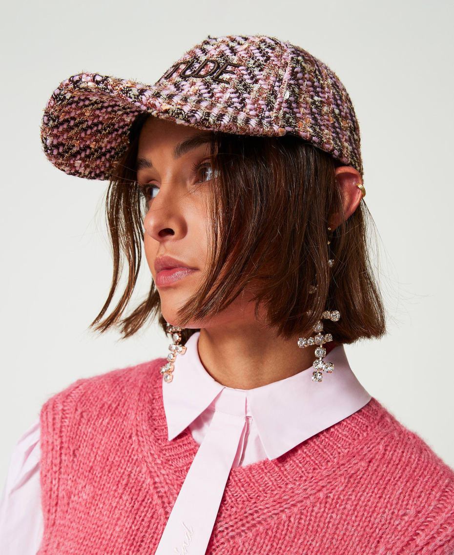 Cappello da baseball in boucl&eacute; Pink Tulle Boucl&egrave; Donna 242AA4021_11799_S0