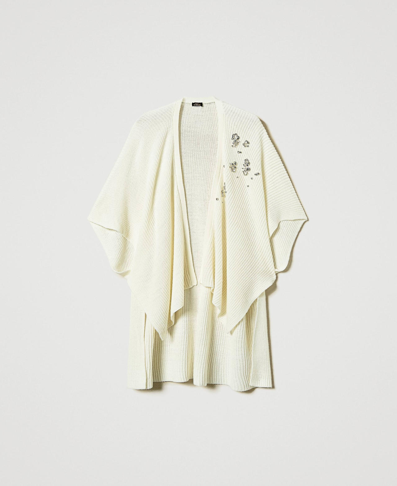 Scee by twin set Poncho in maglia con ricami